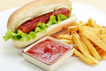 appetizing  hot dog