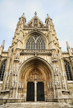 Entry in Petit Sablon church in Brussels, Belgium