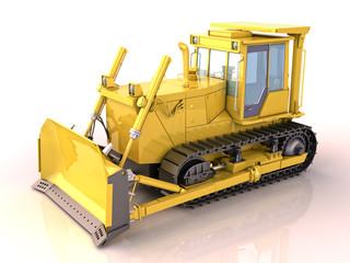 Bulldozer isolated