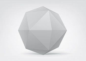 White polyhedron for graphic design