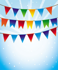 Obraz premium Vector holiday background with bright flags