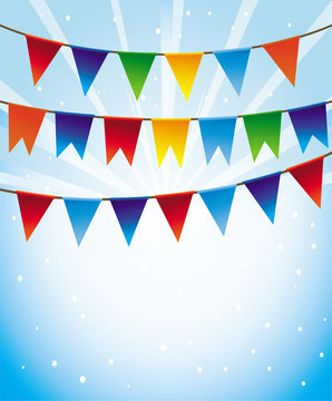 Vector holiday background with bright flags