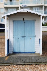 Wooden beach hut, Bexhill, England