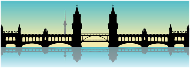Oberbaumbrücke Berlin - obrazy, fototapety, plakaty