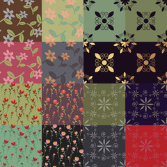 Seamless decorative patterns textile collection