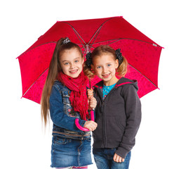Two Beautiful girls with umbrella
