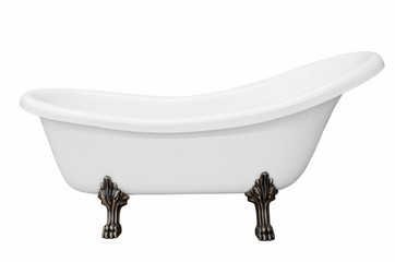 Classic white bathtub with legs