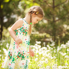 Cute little girl in the park