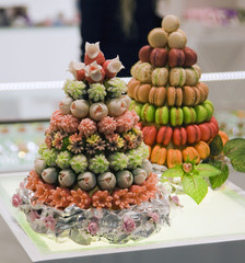 two fruit cake with nine tiers