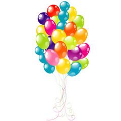 Color beautiful party balloons, vector