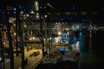 Hong Kong port by night