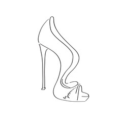 Shoes on a high heel isolated on white background