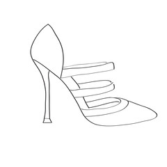 Shoes on a high heel isolated on white background