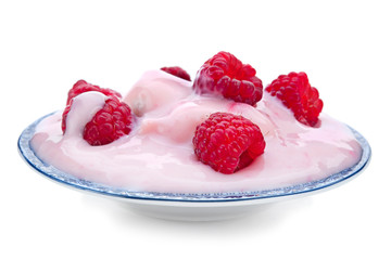 Raspberry and yogurt