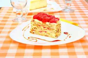 Cart Napoleon with strawberry
