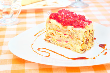 Cart Napoleon with strawberry