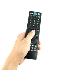 Hand with remote control