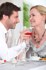 couple at a table