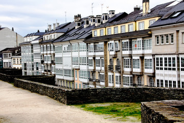 Fototapeta premium Streets of the old city of Lugo, Spain