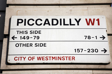 London Street Sign - Piccadilly