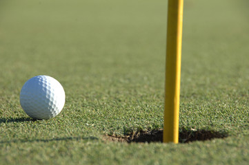 グリーンの上のゴルフボール
