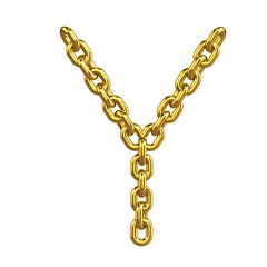 Obraz premium 3d Gold Chain Alphabet Font - Y
