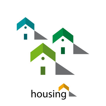 Logo house, real estate agency # Vector