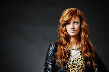 Portrait of woman model with shiny long hair