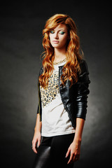 Portrait of woman model with shiny long hair