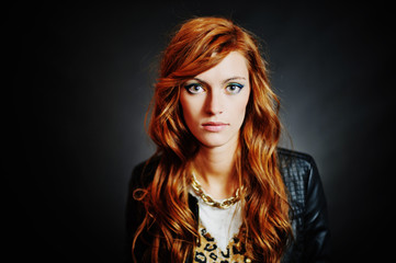 Portrait of woman model with shiny long hair