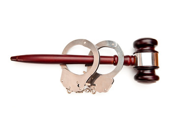Gavel and handcuffs