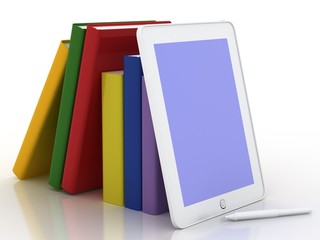 the library in the e-book in 3-d visualization