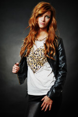 Portrait of woman model with shiny long hair