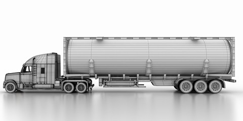 The concept,tank truck, (paper models of the 3-d model)