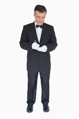 Waiter taking order in his notepad