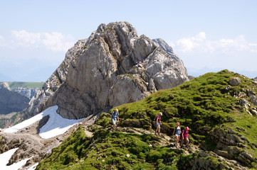 Wanderer im Alpstein - Alpen - Schweiz