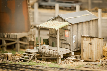 rundown miniature model shack