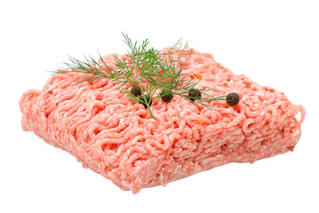 Minced meat isolated on white background