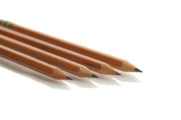 Fototapeta premium Four pencils, isolated on white