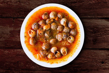 dish of snails prepared at spanish style