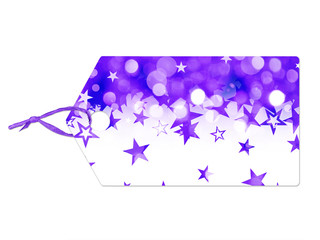 Etiquette pluie d'étoiles violettes