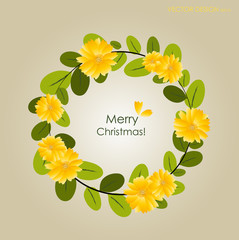 Merry Christmas Greeting Card, vector illustration.
