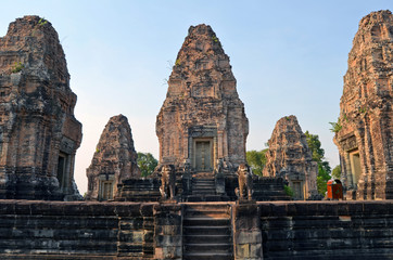 Leones guardianes en el templo de Pre Rup. Camboya