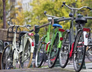 Rucksack Fahrräder in Amsterdam, Niederlande © Ralf Gosch