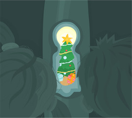 Christmas tree - through the keyhole