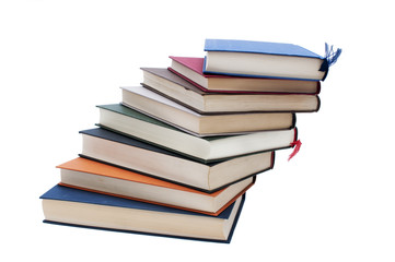 Books stacked in a spiral