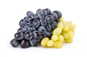 Grapes black and white on white