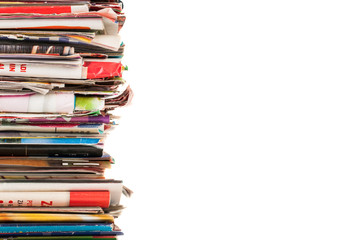 Old magazines isolated on white