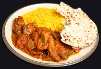 Indian Chicken Tikka Jalfrezi Curry Dinner