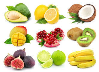 Collage from tasty fruit